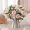 Spring Tabletop Decor – 4 Bunches Artificial Pink Peonies, Silk Flowers & Fake Roses for Home, Vase, Living Room Table Centerpiece, Wedding, Party Decoration